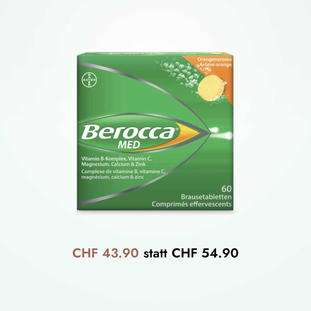 Berocca Med, 60 Brausetabletten: CHF 43.90 statt CHF 54.90.