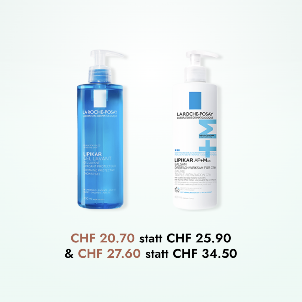 Lipikar Gel Lavant und Baume AP+Max, je 400 ml, mit Oktober-Aktionspreisen.