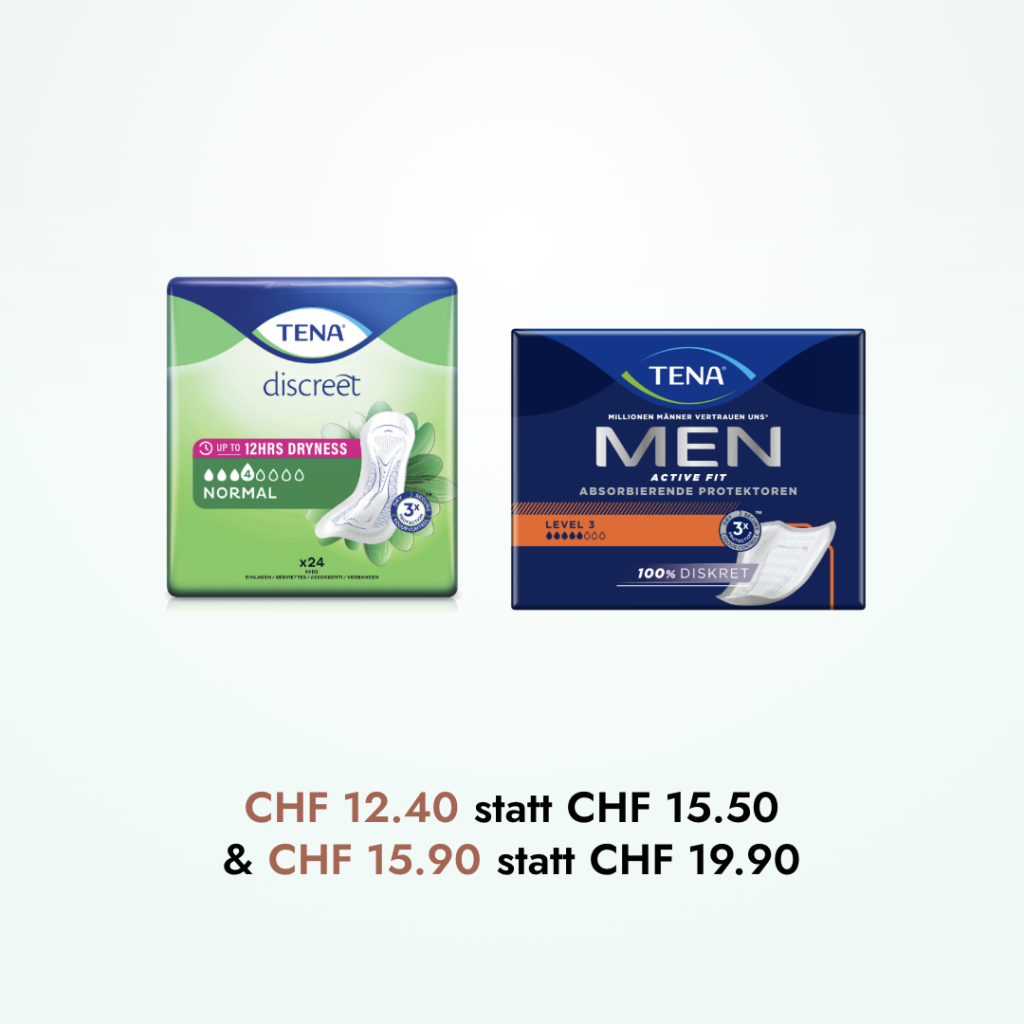 TENA discreet Normal und Men Level 3 mit Oktober-Aktionspreisen.